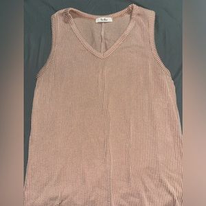 blush ribbed tank top blouse
